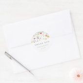Frühlings-Wildblumen-Hochzeit Runder Aufkleber (Umschlag)