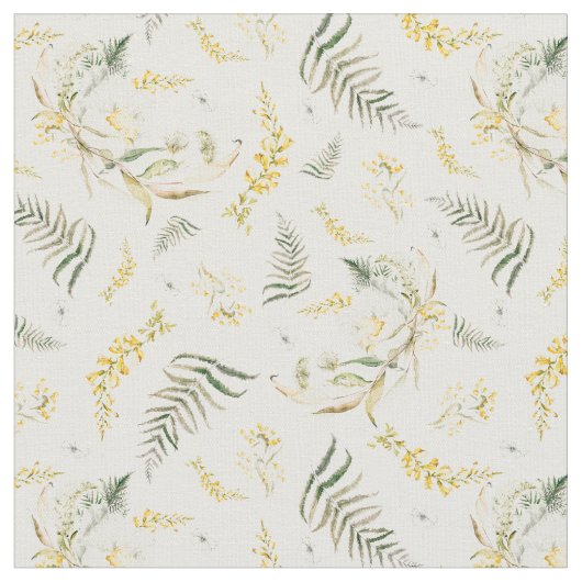 Frühlings-Wildblumen Watercolor Boho Stoff (Nahaufnahme)