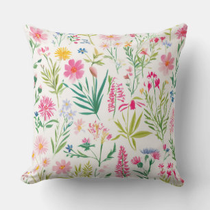 Frühlings-Wildblumengarten Floral-Wurfkissen Kissen