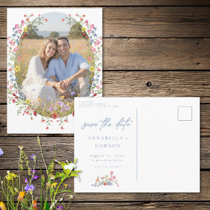 Frühlings-Wildblumengarten-Foto-Save-the-Date Postkarte