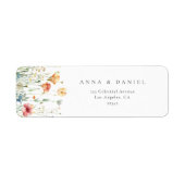 Frühlings-Wildblumengarten-Hochzeit-Rücksendeadres (Vorne)
