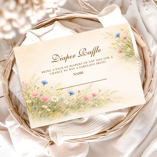Frühlings-Wildblumenwiese-Diaper-Raffle Begleitkarte