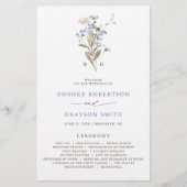 Frühlings-Wildblumenwiese-Garten-Hochzeitsprogramm (Vorderseite)