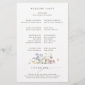 Frühlings-Wildblumenwiese-Garten-Hochzeitsprogramm (Rückseite)