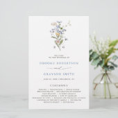 Frühlings-Wildblumenwiese-Garten-Hochzeitsprogramm (Stehend Vorderseite)
