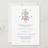 Frühlings-Wildblumenwiese-Garten-QR-Code-Hochzeit Einladung (Vorderseite)