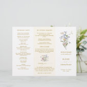 Frühlings-Wildblumenwiese Goldene Hochzeitsprogram (Stehend Vorderseite)