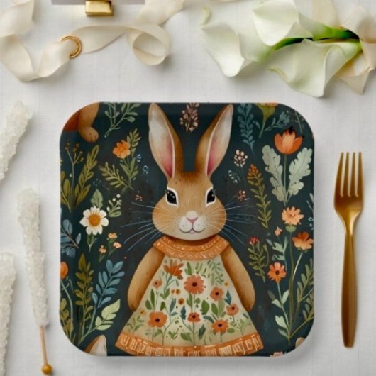 Frühlings-Zauber-Hase-Papierteller Pappteller