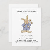 Frühlings-Zeit · Osterhase mit Blumen Einladung (Vorne/Hinten)