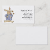 Frühlings-Zeit · Osterhase mit Blumen Visitenkarte (Vorne/Hinten)