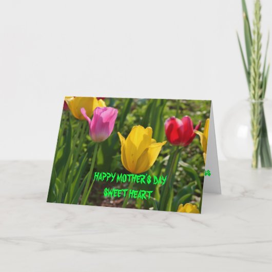 Frühlings-Zeit-Tulpe Karte (Vorderseite)