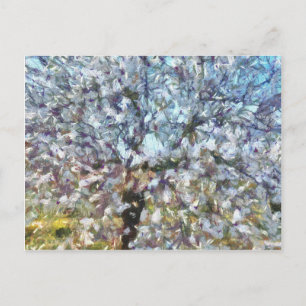 Frühlingsanhänger Blossom Pointillism Kunstwerk Postkarte