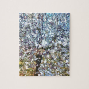 Frühlingsanhänger Blossom Pointillism Kunstwerk Puzzle