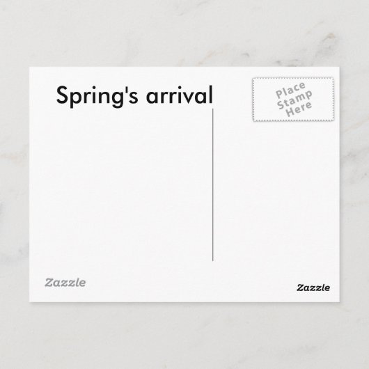 Frühlingsankunft Postkarte (Rückseite)