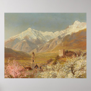 Frühlingsansicht von Meran von Konrad Petrides Poster