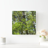 Frühlingsapfel Verlasse Natur Quadratische Wanduhr (Zuhause)