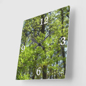 Frühlingsapfel Verlasse Natur Quadratische Wanduhr (Winkel)