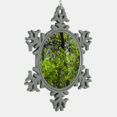 Frühlingsapfel Verlasse Natur Schneeflocken Zinn-Ornament (Links)