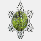 Frühlingsapfel Verlasse Natur Schneeflocken Zinn-Ornament (Rechts)