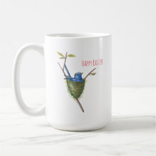 Frühlingsarm: Adorable Bird in einem Nest Kaffeetasse
