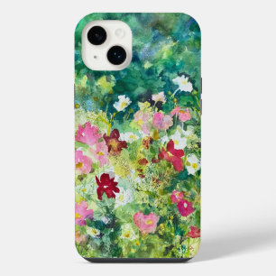 Frühlingsartistik Wasserfarben-Blumenmuster iPhone 14 Plus Hülle