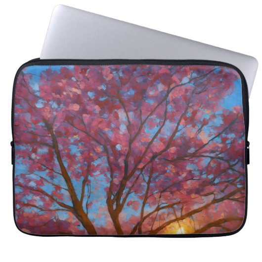 Frühlingsaufwachen - blühende Baumlandschaft Laptopschutzhülle (Vorderseite)