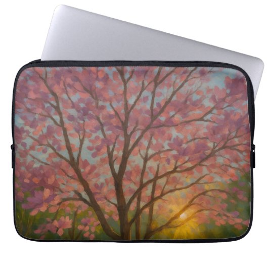 Frühlingsaufwachen - blühende Baumlandschaft Laptopschutzhülle (Vorderseite)