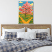 Frühlingsaufwachen - blühende Baumlandschaft Leinwanddruck (Insitu (Schlafzimmer))