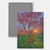Frühlingsaufwachen - blühende Baumlandschaft Magnet (Vorderseite/Rückseite)