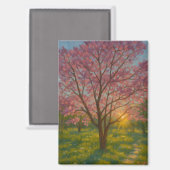 Frühlingsaufwachen - blühende Baumlandschaft Magnet (Vorderseite/Rückseite)