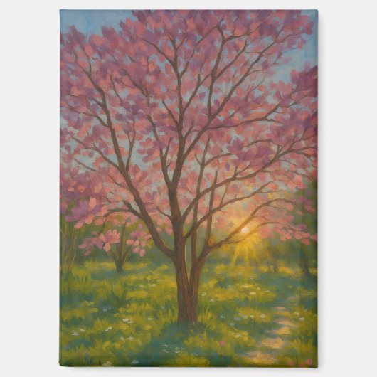 Frühlingsaufwachen - blühende Baumlandschaft Magnet (Vorderseite)