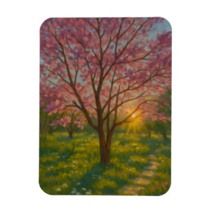 Frühlingsaufwachen - blühende Baumlandschaft Magnet