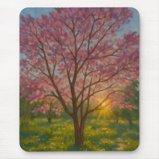 Frühlingsaufwachen - blühende Baumlandschaft Mousepad (Vorne)