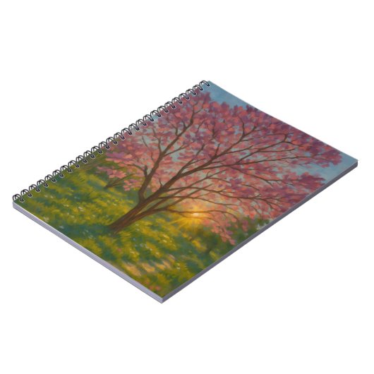 Frühlingsaufwachen - blühende Baumlandschaft Notizblock (Linke Seite)