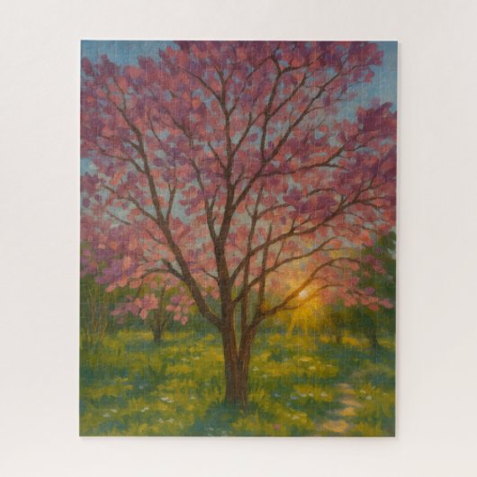 Frühlingsaufwachen - blühende Baumlandschaft Puzzle (Vertikal)