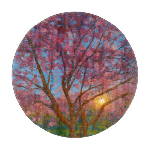 Frühlingsaufwachen - blühende Baumlandschaft Schneidebrett