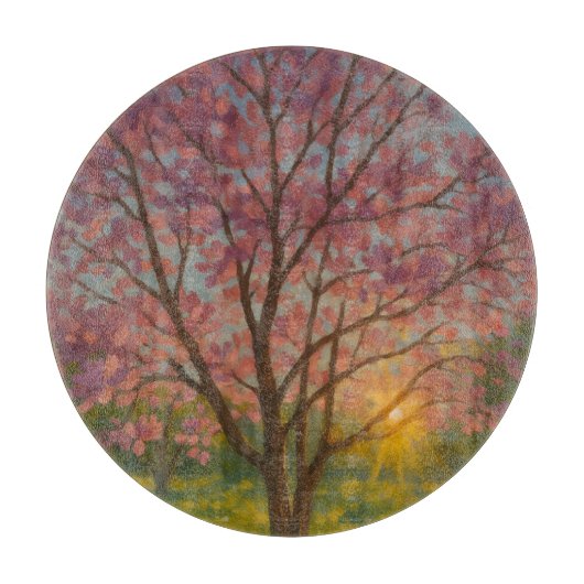 Frühlingsaufwachen - blühende Baumlandschaft Schneidebrett (Vorderseite)