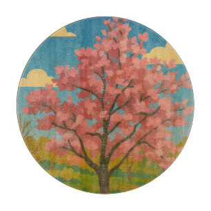 Frühlingsaufwachen - blühende Baumlandschaft Schneidebrett