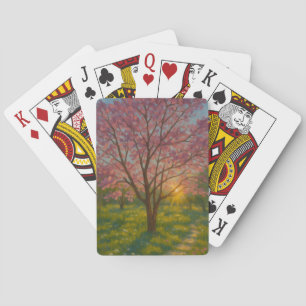Frühlingsaufwachen - blühende Baumlandschaft Spielkarten