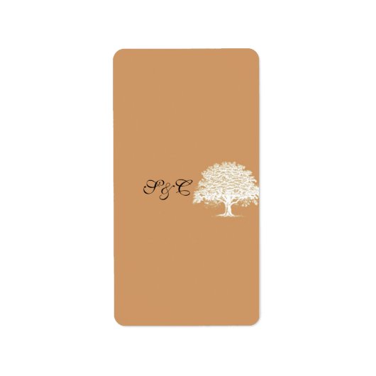 Frühlingsbaum Braun/Weißer Miniaturkandy Wrapper Adressaufkleber (Vorne)