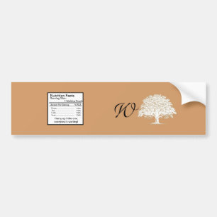 Frühlingsbaum Braun/Weißes Hochzeitswasser-Flasche Autoaufkleber