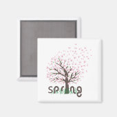 Frühlingsbaum Magnet (Vorderseite/Rückseite)