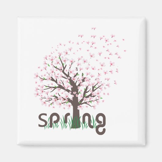 Frühlingsbaum Magnet (Vorne)