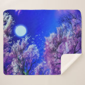 Frühlingsbaum, Mond, blauer Himmel. Sherpadecke (Vorderseite (Horizontal))