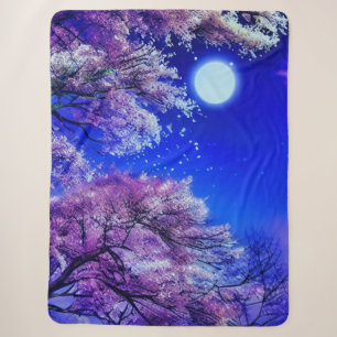Frühlingsbaum, Mond, blauer Himmel. Sherpadecke
