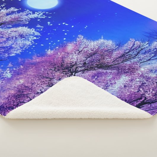 Frühlingsbaum, Mond, blauer Himmel. Sherpadecke (3/4)