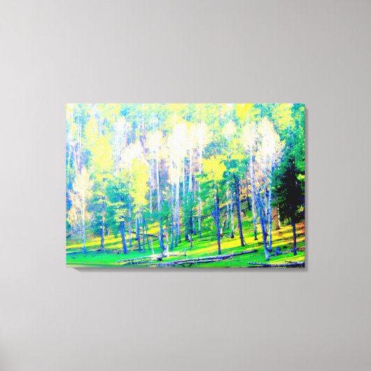 Frühlingsbäume aus gewickelten Leinwänden Leinwanddruck (Vorderseite)