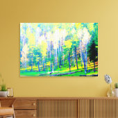 Frühlingsbäume aus gewickelten Leinwänden Leinwanddruck (Insitu (Wohnzimmer))