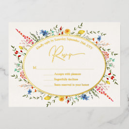 Frühlingsbäume Wildblumen Garten UAWG Folie Einladungspostkarte