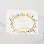 Frühlingsbäume Wildblumen Garten UAWG Folie Einladungspostkarte (Vorderseite/Rückseite)